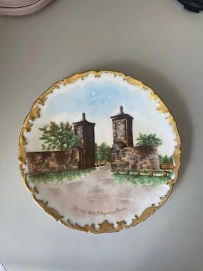 Hand painted vintage St Augustine Florida Plate Greenleaf & Crosby